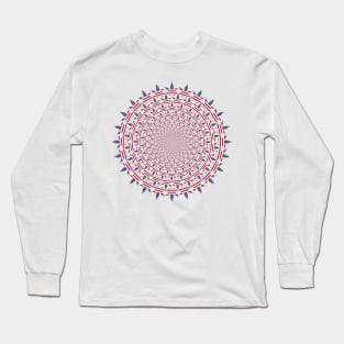 USA Flag theme mini marijuana leaf spiral design Long Sleeve T-Shirt